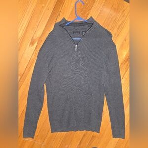 DKNY Men's Charcoal Zip-Up Sweater